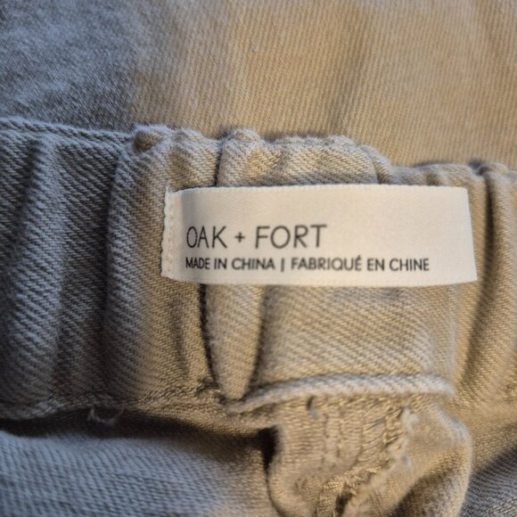 Oak & Fort Twill Wide Leg Pants in Trench Coat Colour Size Medium - Picture 6 of 9